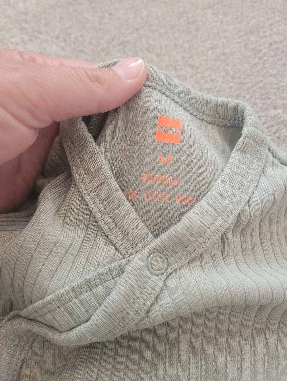 Hema Baby Bamboo Green Ribbed Pajamas Size 0-3 Months